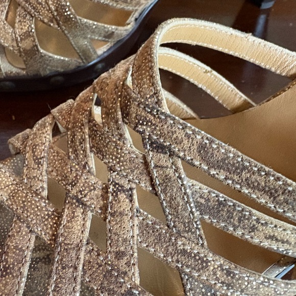 Stuart Weitzman Gold Strappy Heels - Picture 12 of 12